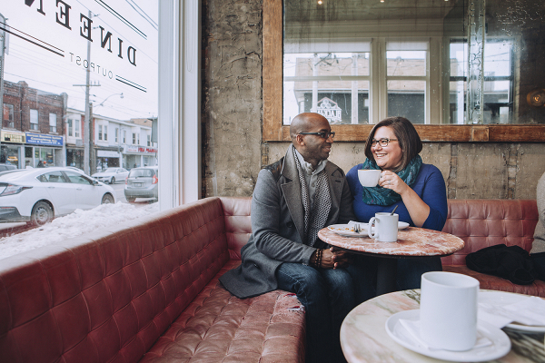 Toronto Coffee Shop Weekend Engagement Session