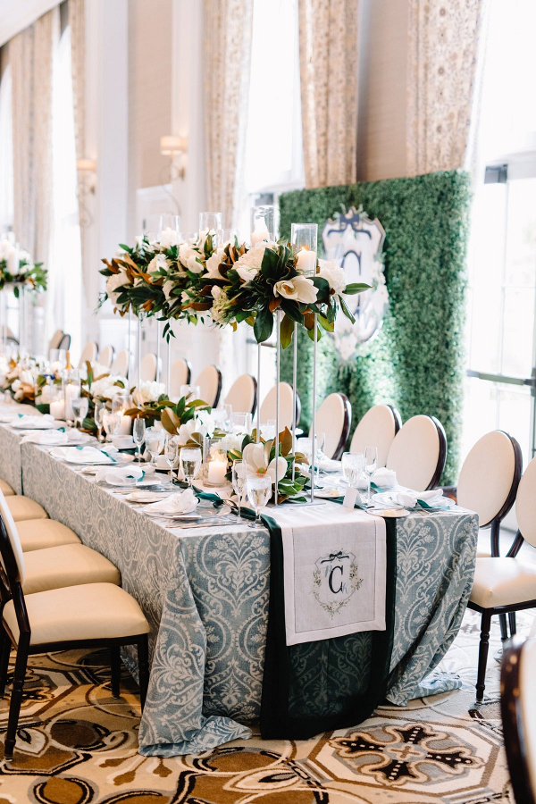 An Elegant Green & Navy Southern Wedding