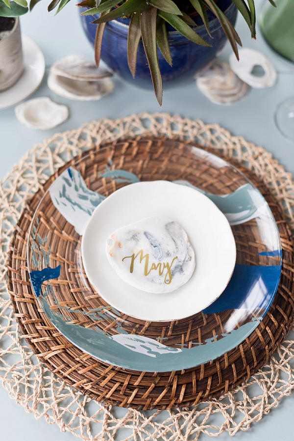 DIY Coastal Wedding Chargers