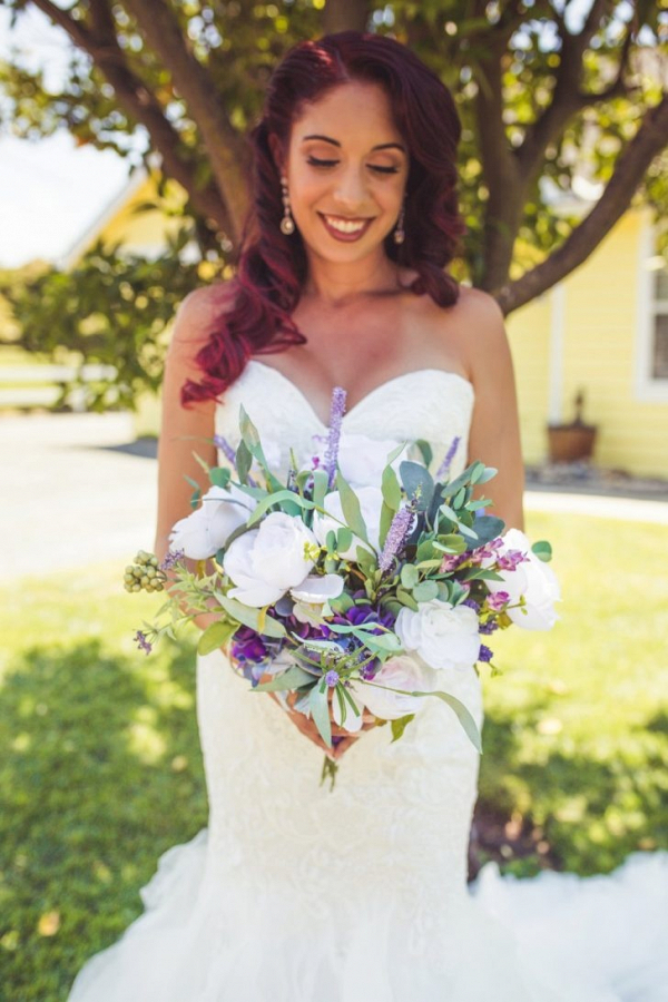 Outdoor Purple and Grey Wedding