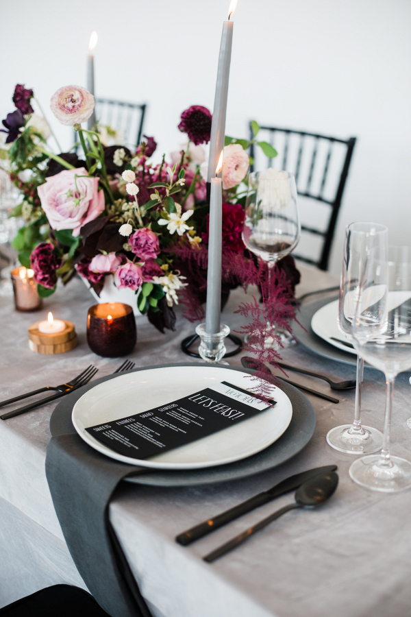 Modern Chicago Wedding Inspo with a Dash of Plum