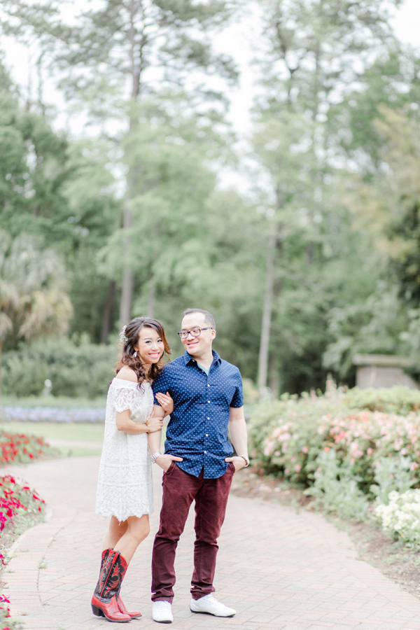 Elegant Botanical Garden Texas Engagement Session