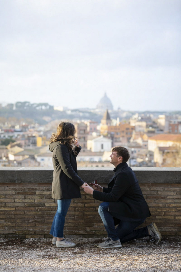 Christmas Engagement Proposal in Rome