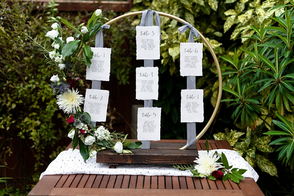 DIY Hula Hoop Wedding Seating Chart