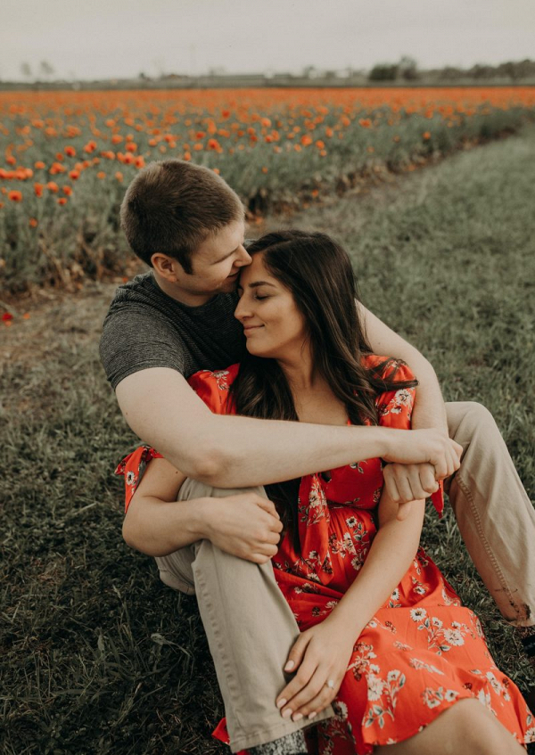 Texan Wildflower Field Engagement Session