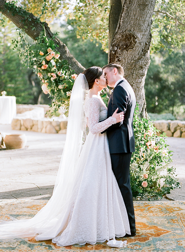 Peach Wedding with Heirloom Wedding Dress