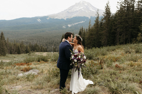 Romantic Mt. Hood Wedding in Plum