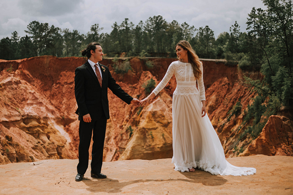 Dreamy Red Bluff Elopement with Boho Details