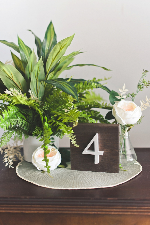 DIY Pearlescent Wedding Table Numbers