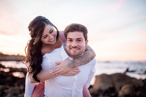 Monterey Beach Engagement Session at Sunset