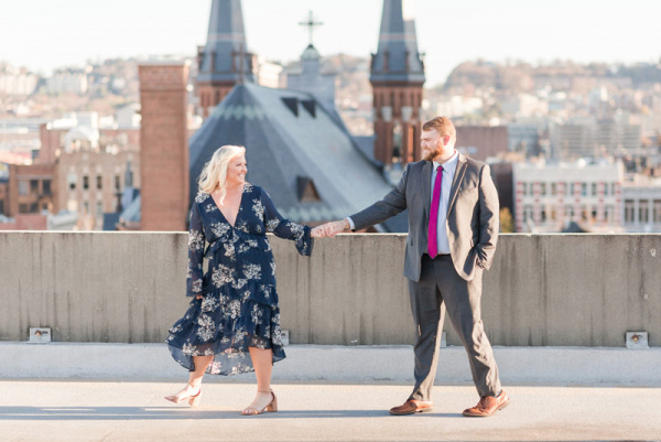 December Rooftop Engagement Session in Birmingham