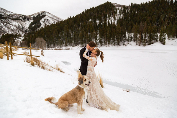 Snowy Wasatch Mountains Winter Elopement