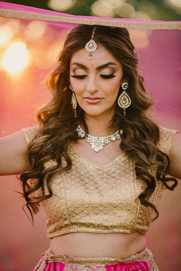 Pink & Gold South Asian Bridal Portraits