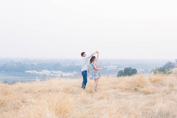 Hazy Hillside Engagement Session in Sacramento