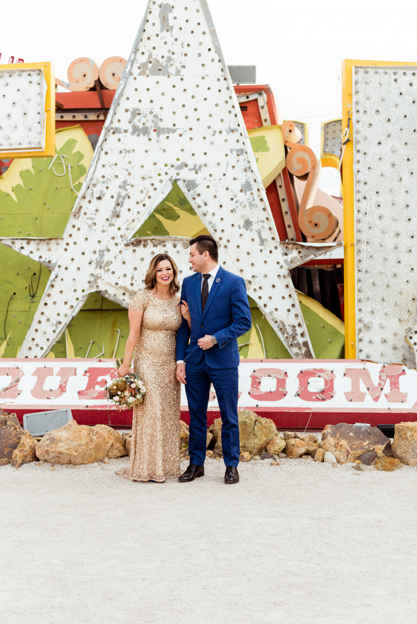 Sweet Las Vegas Neon Museum and Downtown Elopement