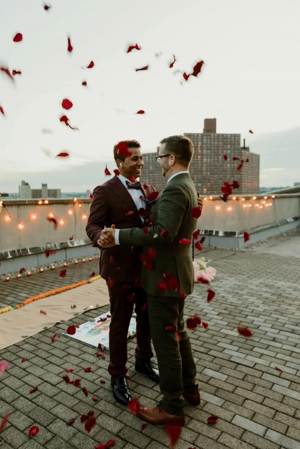 American and Indian Rooftop Wedding