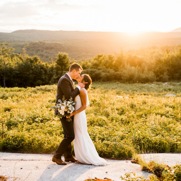 Maine Golden Hour Barn Mountain Wedding